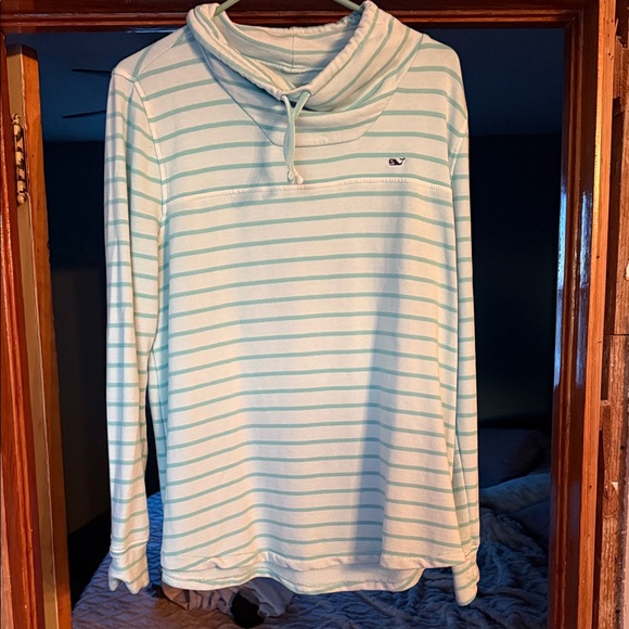 Vineyard Vines Striped Hoodie with Logo - Picture 1 of 5